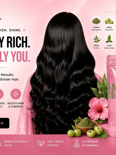 Mini Herbal Black Henna Dye – Natural Grey Coverage